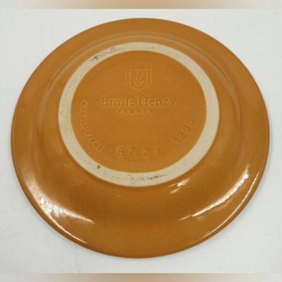 Emile Henry France 3 Saucers Kitchen Dining Coffee Tea  Mustard Yellow - Picture 8 of 10
